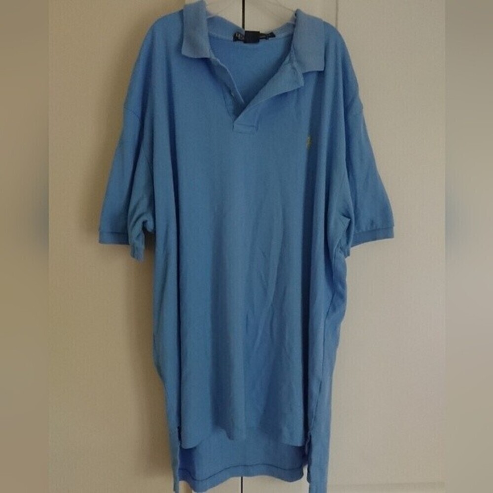 Polo Ralph Lauren Mens Light Blue Polo Shirt Large - Picture 2 of 8